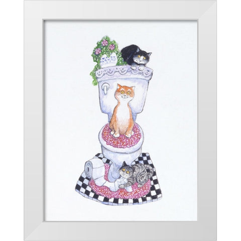 John Cats White Modern Wood Framed Art Print by Bell, Bill