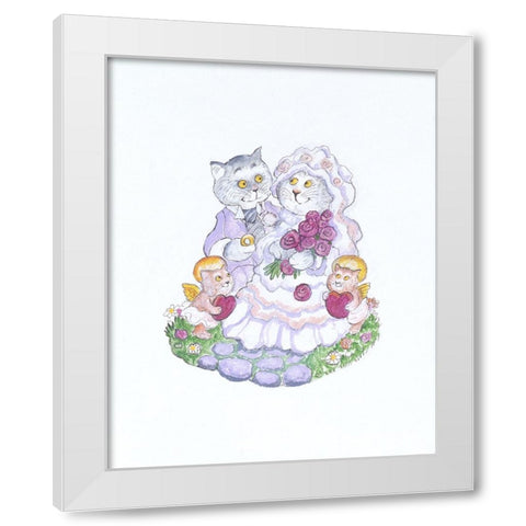 The Wedding White Modern Wood Framed Art Print by Bell, Bill