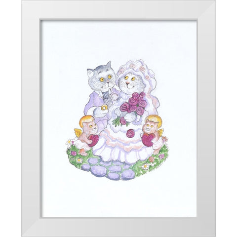 The Wedding White Modern Wood Framed Art Print by Bell, Bill