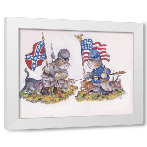 The Battle White Modern Wood Framed Art Print by Bell, Bill