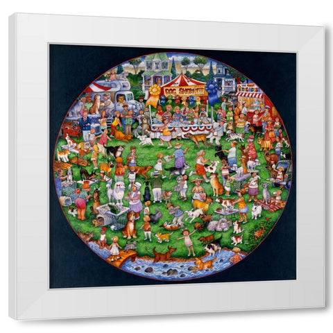 The Dog Show Pc White Modern Wood Framed Art Print by Bell, Bill