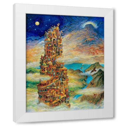 Tower Of Babel 2 White Modern Wood Framed Art Print by Bell, Bill