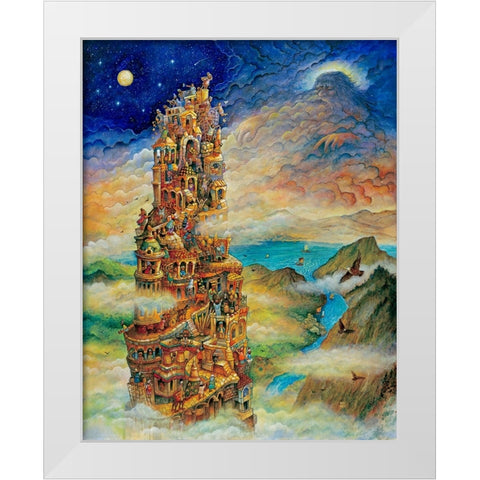 Tower Of Babel 2 White Modern Wood Framed Art Print by Bell, Bill