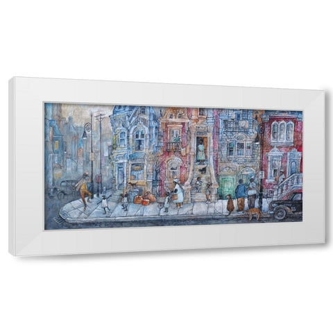 Mister Bojangles White Modern Wood Framed Art Print by Bell, Bill