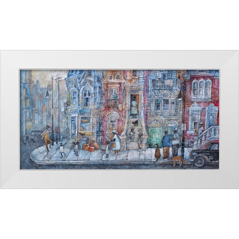 Mister Bojangles White Modern Wood Framed Art Print by Bell, Bill