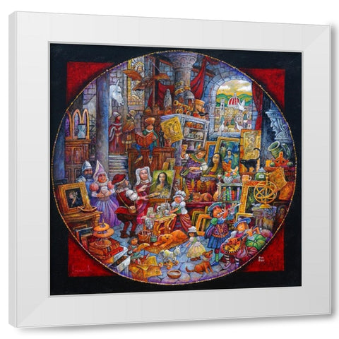 Leonardoâ€™s Masterpiece White Modern Wood Framed Art Print by Bell, Bill