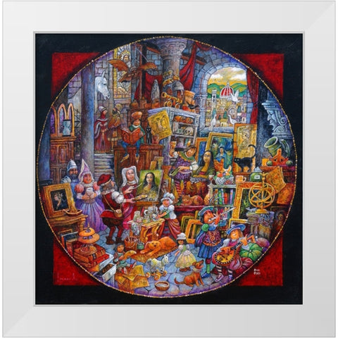 Leonardoâ€™s Masterpiece White Modern Wood Framed Art Print by Bell, Bill