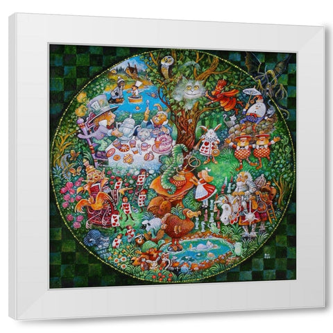 Another Day In Wonderland White Modern Wood Framed Art Print by Bell, Bill