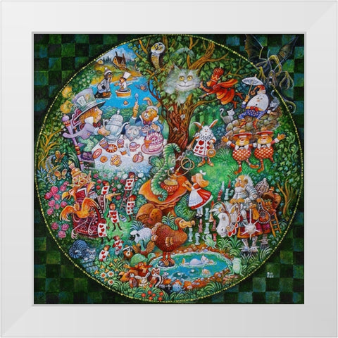 Another Day In Wonderland White Modern Wood Framed Art Print by Bell, Bill