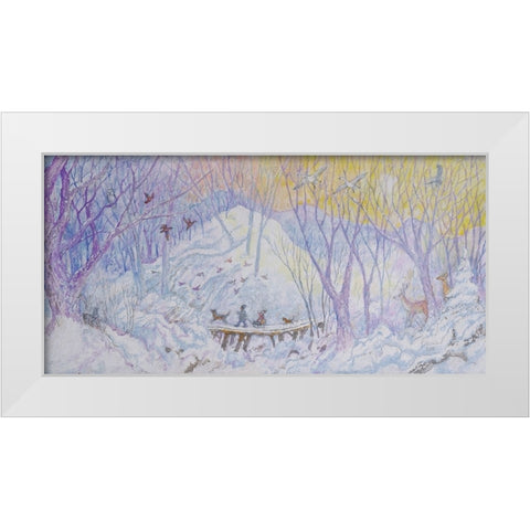 Early Birds White Modern Wood Framed Art Print by Bell, Bill