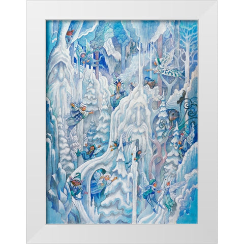 Ice Fairies White Modern Wood Framed Art Print by Bell, Bill