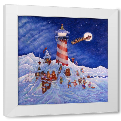 Santas Light White Modern Wood Framed Art Print by Bell, Bill
