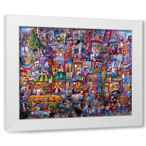 Where I Show Up... White Modern Wood Framed Art Print by Bell, Bill