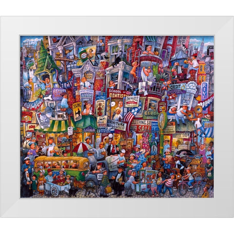 Where I Show Up... White Modern Wood Framed Art Print by Bell, Bill