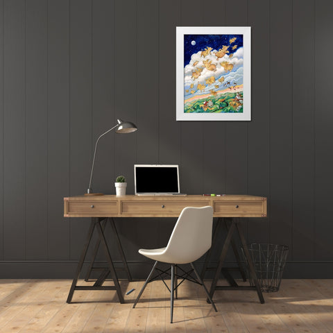 If Pigs Could Fly White Modern Wood Framed Art Print by Bell, Bill