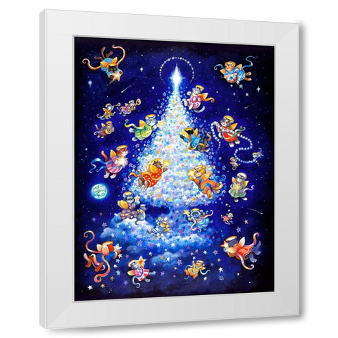 The Star Tree - Rectangle White Modern Wood Framed Art Print by Bell, Bill