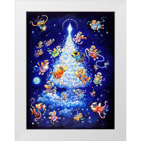 The Star Tree - Rectangle White Modern Wood Framed Art Print by Bell, Bill