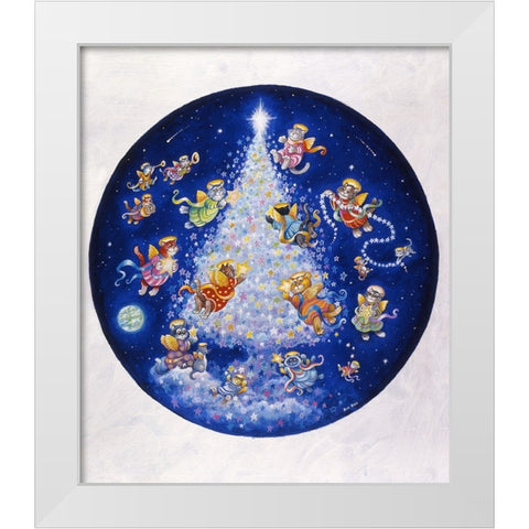 The Star Tree - Circle White Modern Wood Framed Art Print by Bell, Bill