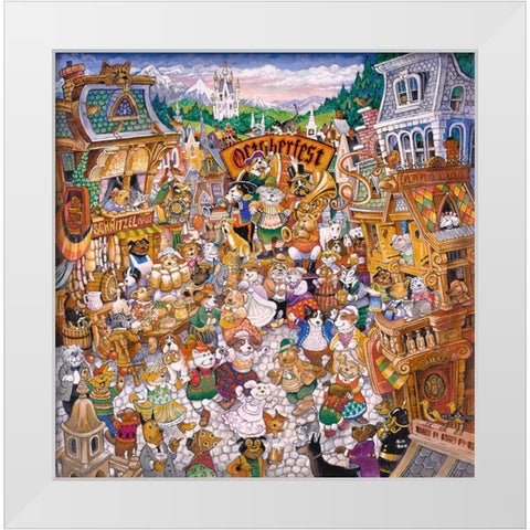 October Fest White Modern Wood Framed Art Print by Bell, Bill