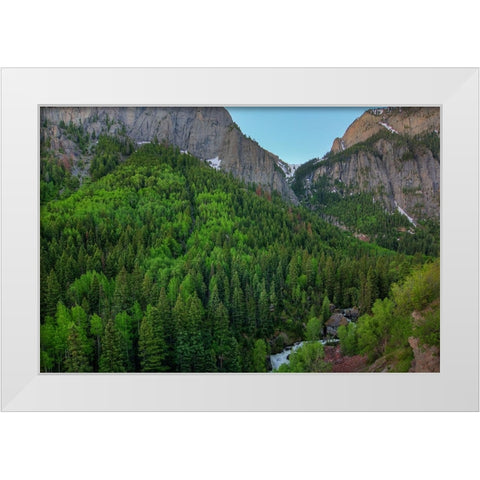A Mountain Of Green White Modern Wood Framed Art Print by Sherrell, Bill