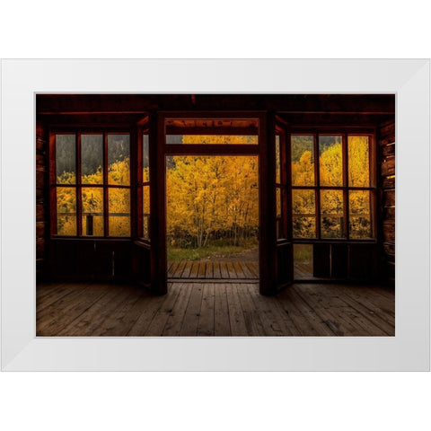 A Rainy Day At The Historic Ashcroft Hotel White Modern Wood Framed Art Print by Sherrell, Bill