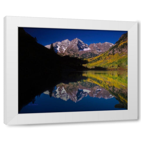 Autumn Majesty At Maroon Bells White Modern Wood Framed Art Print by Sherrell, Bill