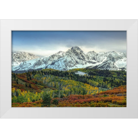 Autumn Prelude At Mount Sneffels White Modern Wood Framed Art Print by Sherrell, Bill