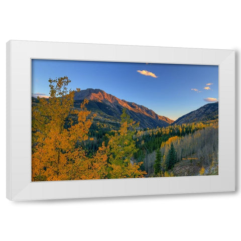 Autumn Sunset-Rocky Mountain Style White Modern Wood Framed Art Print by Sherrell, Bill