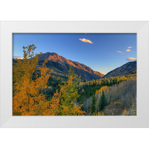 Autumn Sunset-Rocky Mountain Style White Modern Wood Framed Art Print by Sherrell, Bill