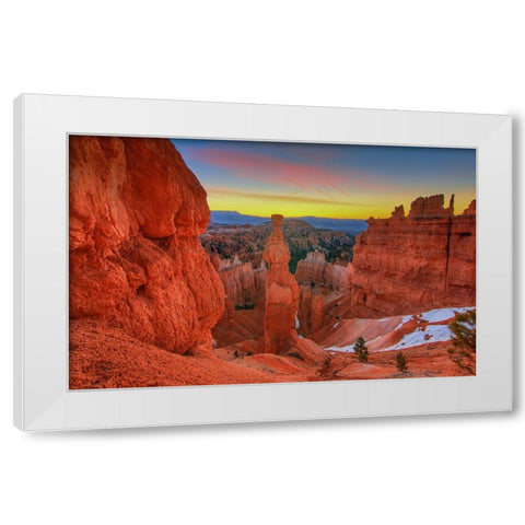 Dawn Over Thors Hammer White Modern Wood Framed Art Print by Sherrell, Bill