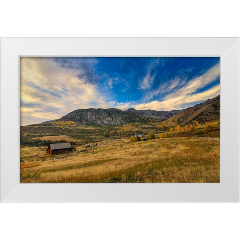 Dusk At Deep Creek Mesa White Modern Wood Framed Art Print by Sherrell, Bill