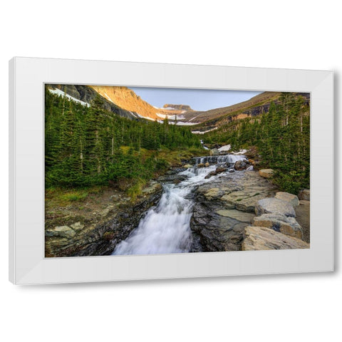 Falling For Beauty White Modern Wood Framed Art Print by Sherrell, Bill