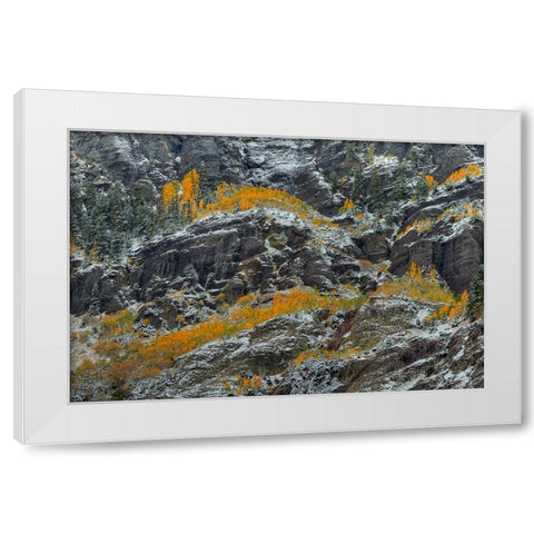Fire And Ice White Modern Wood Framed Art Print by Sherrell, Bill
