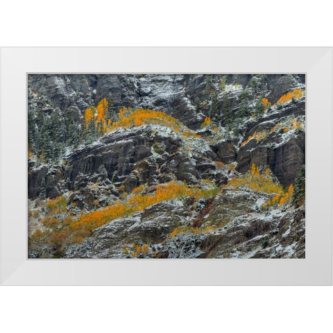 Fire And Ice White Modern Wood Framed Art Print by Sherrell, Bill