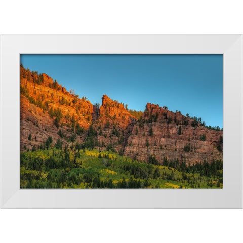 Last Glint White Modern Wood Framed Art Print by Sherrell, Bill