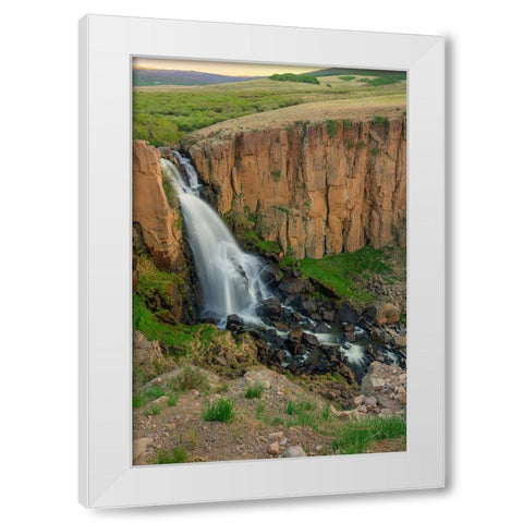 North Clear Creek Falls White Modern Wood Framed Art Print by Sherrell, Bill