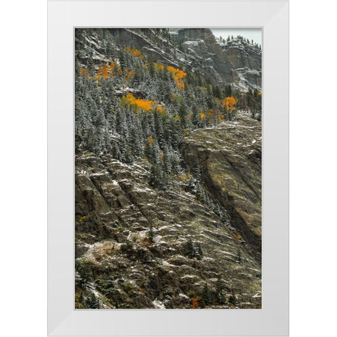 Outlines And Color Slivers White Modern Wood Framed Art Print by Sherrell, Bill