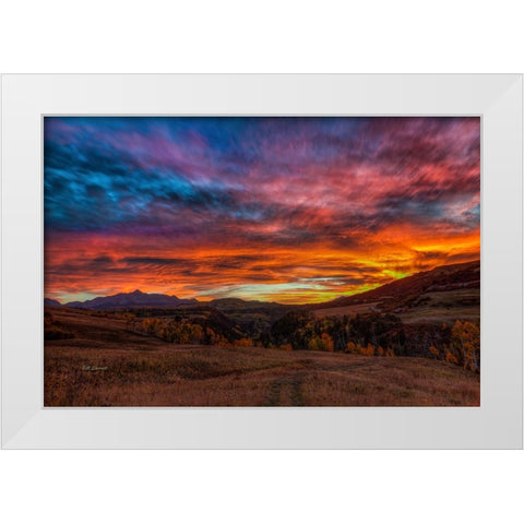 A Sunset To Remember White Modern Wood Framed Art Print by Sherrell, Bill
