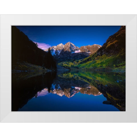 Autumn At Maroon Bells White Modern Wood Framed Art Print by Sherrell, Bill