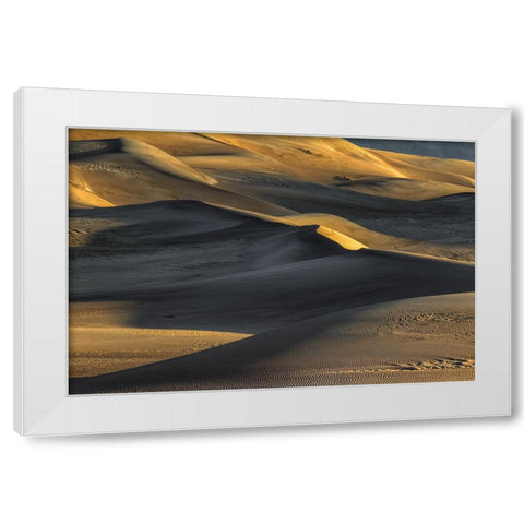 The Great Dunes-Shaped By The Wind White Modern Wood Framed Art Print by Sherrell, Bill
