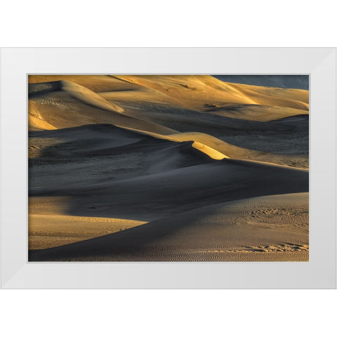 The Great Dunes-Shaped By The Wind White Modern Wood Framed Art Print by Sherrell, Bill