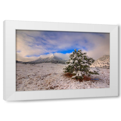 The Magical Flatirons White Modern Wood Framed Art Print by Sherrell, Bill