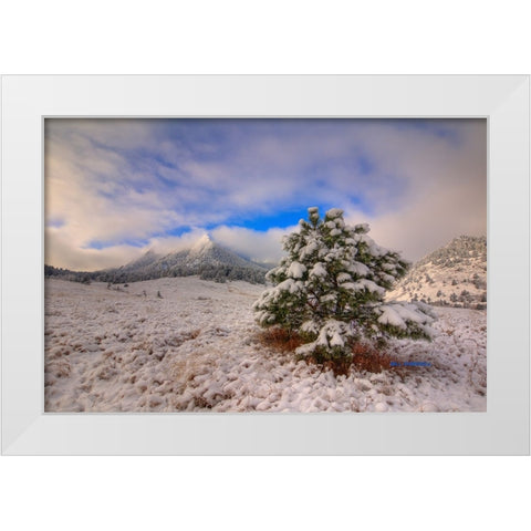 The Magical Flatirons White Modern Wood Framed Art Print by Sherrell, Bill