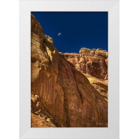 Towering Moon White Modern Wood Framed Art Print by Sherrell, Bill