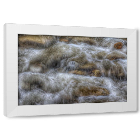 Water Rush White Modern Wood Framed Art Print by Sherrell, Bill