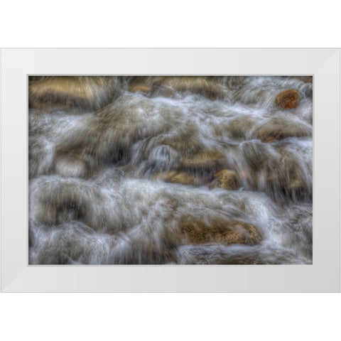 Water Rush White Modern Wood Framed Art Print by Sherrell, Bill