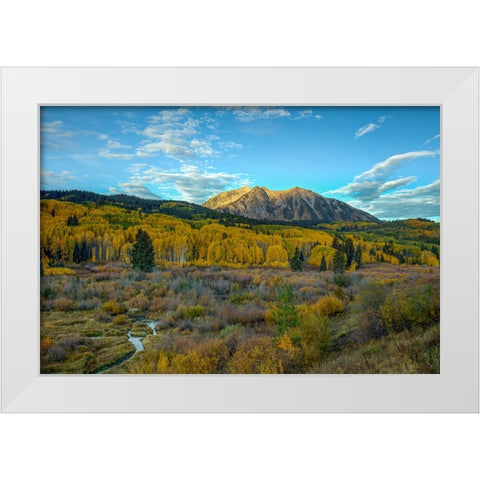 Autumn Sunrise Over East Beckwith Mountain 2 White Modern Wood Framed Art Print by Sherrell, Bill