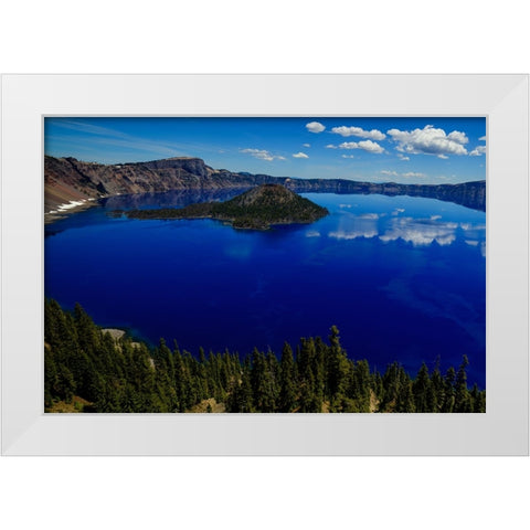 Crater Lake 1 White Modern Wood Framed Art Print by Sherrell, Bill
