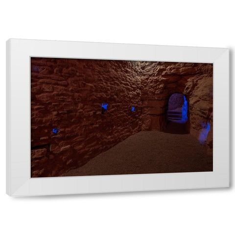 Inside a Puebloan Cliff Dwelling White Modern Wood Framed Art Print by Sherrell, Bill