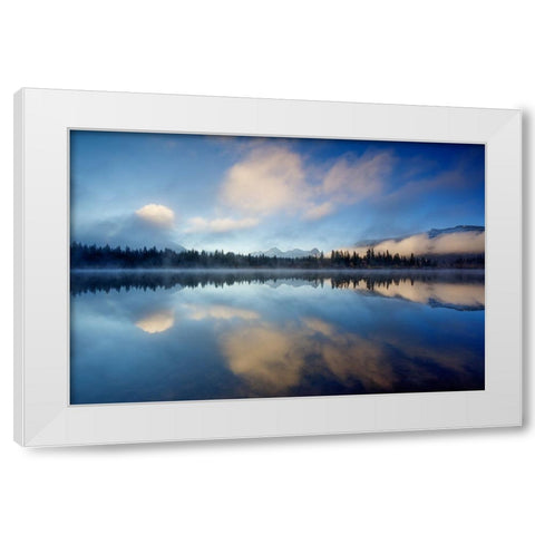 Mountain Refelection Revealed White Modern Wood Framed Art Print by Sherrell, Bill